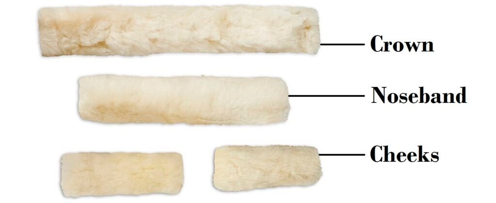 sheepskin headcollar 4 piece fluffy set covers natural / cream