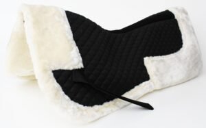 horse english quilted western half saddle pad black/white