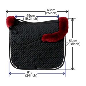 english saddle pad with sheepskin trim