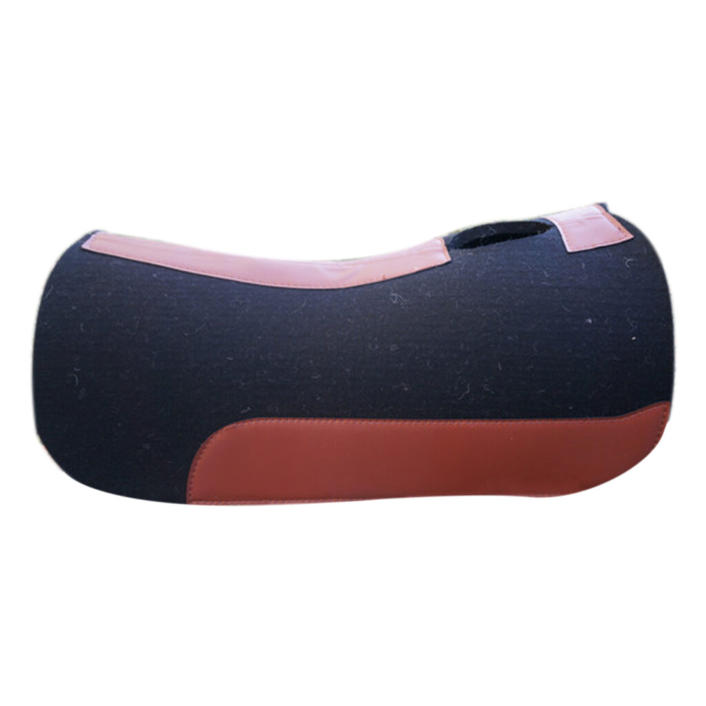 Black Saddle Pad with Brown Leather detail image