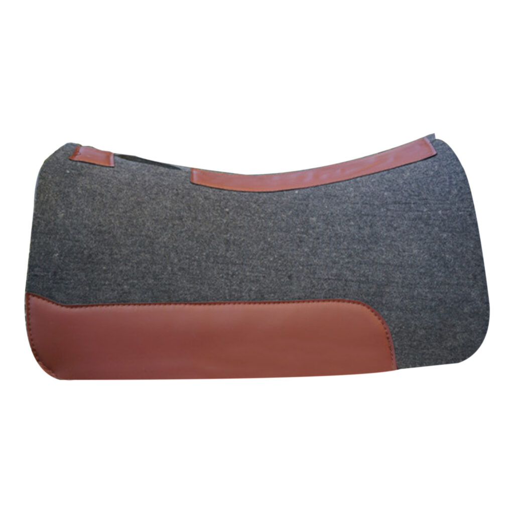Gray Saddle Pad with Brown Leather