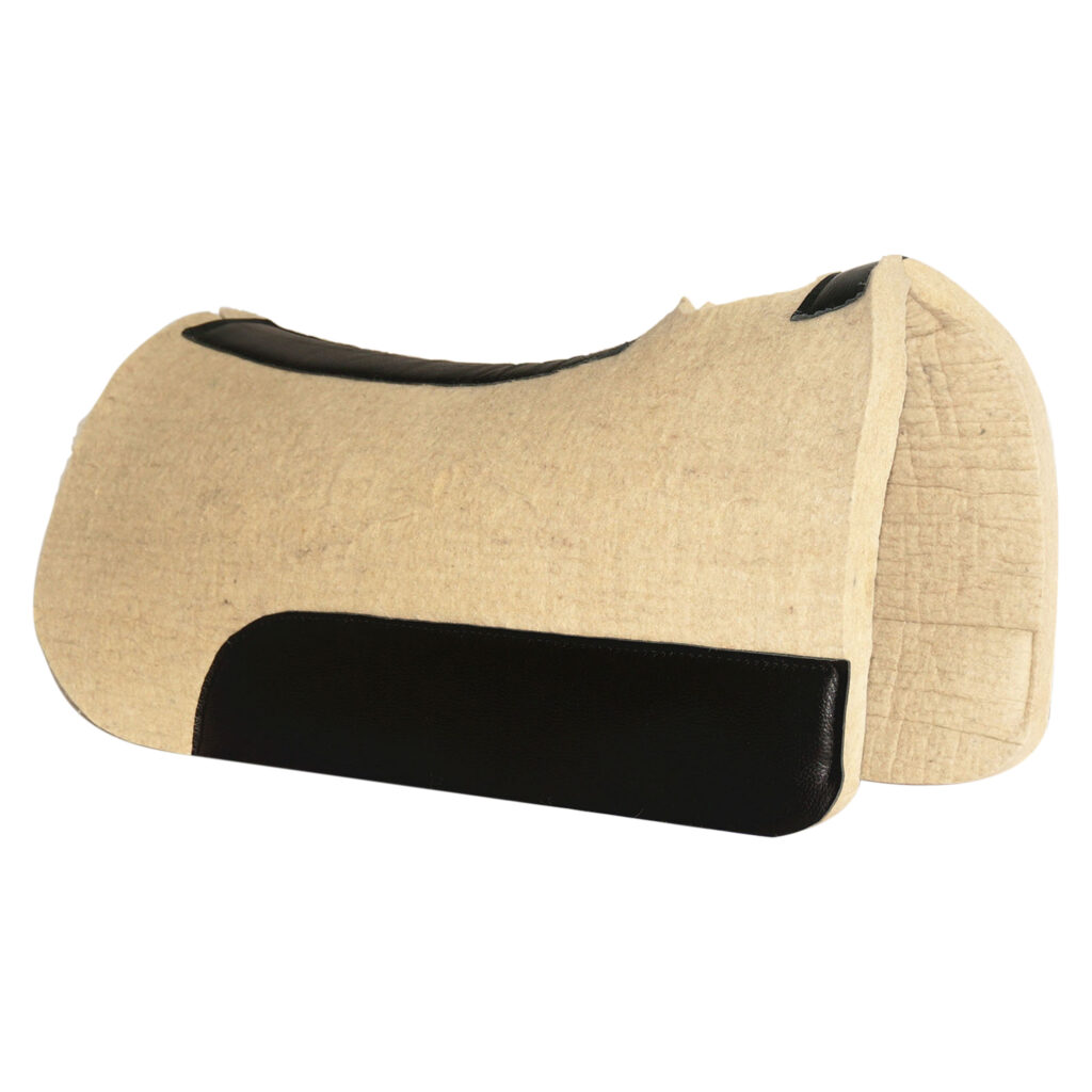 White Saddle Pad with Black Leather detail image