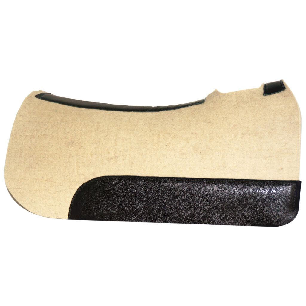 White Saddle Pad with Black Leather detail image