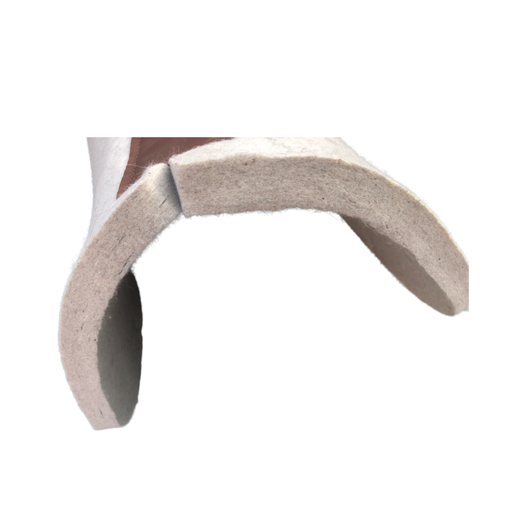 White Saddle Pad with Brown Leather detail image