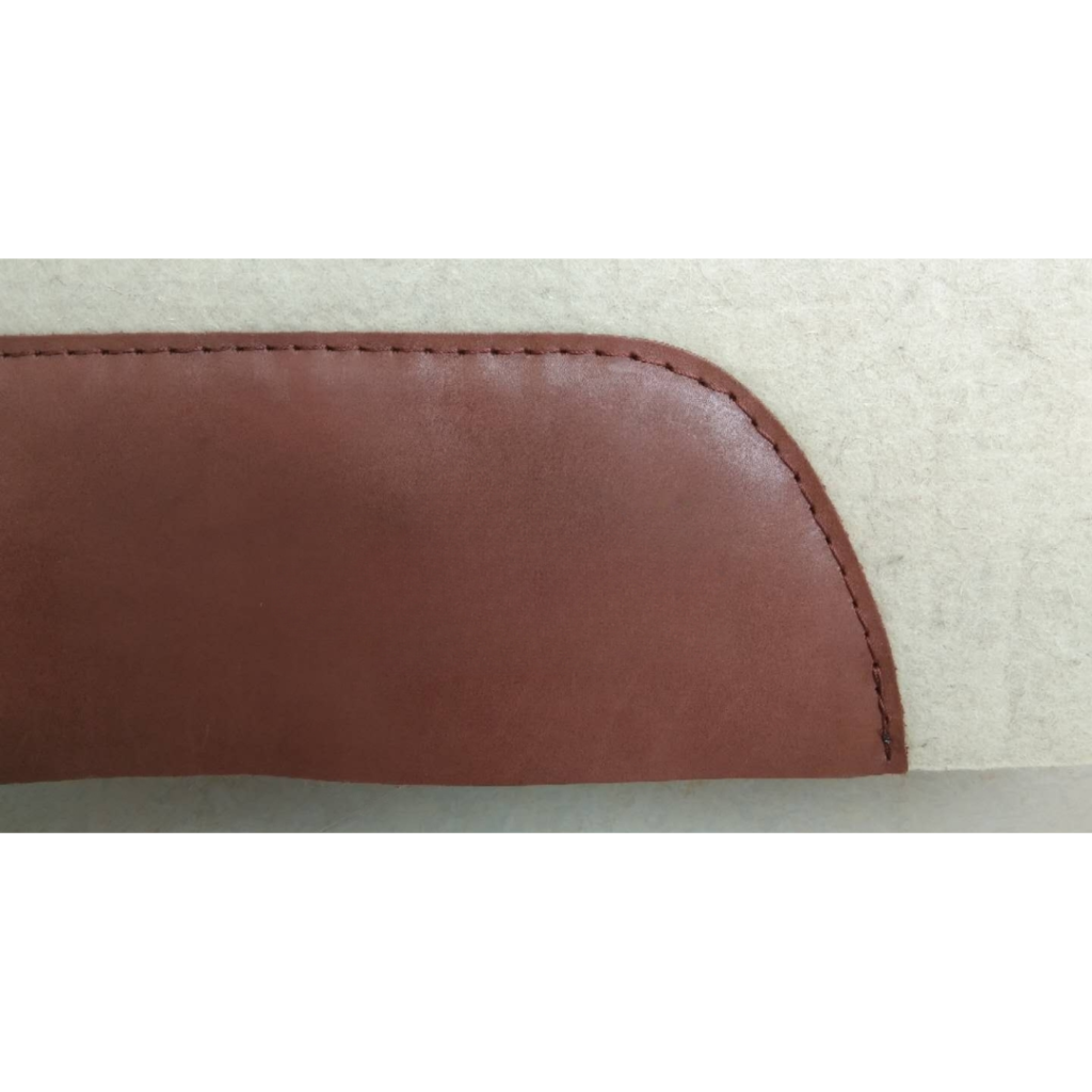 White Saddle Pad with Brown Leather detail image