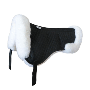 horse english quilted western half saddle pad black/white