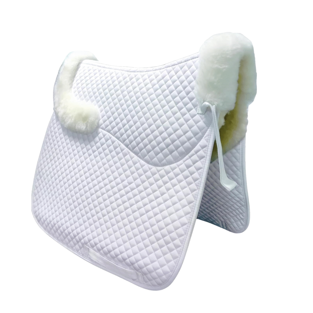 Sheepskin Dressage Saddle Pad White