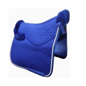 sheepskin dressage saddle pad blue