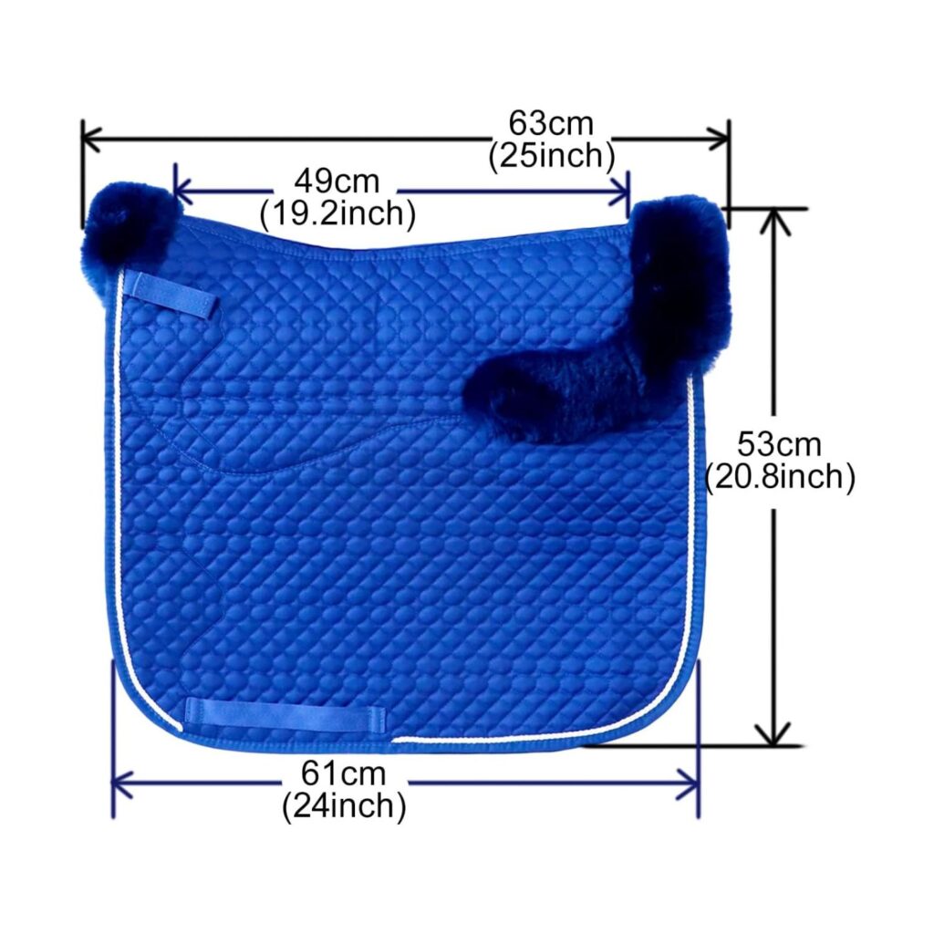 Sheepskin Dressage Saddle Pad Blue detail image