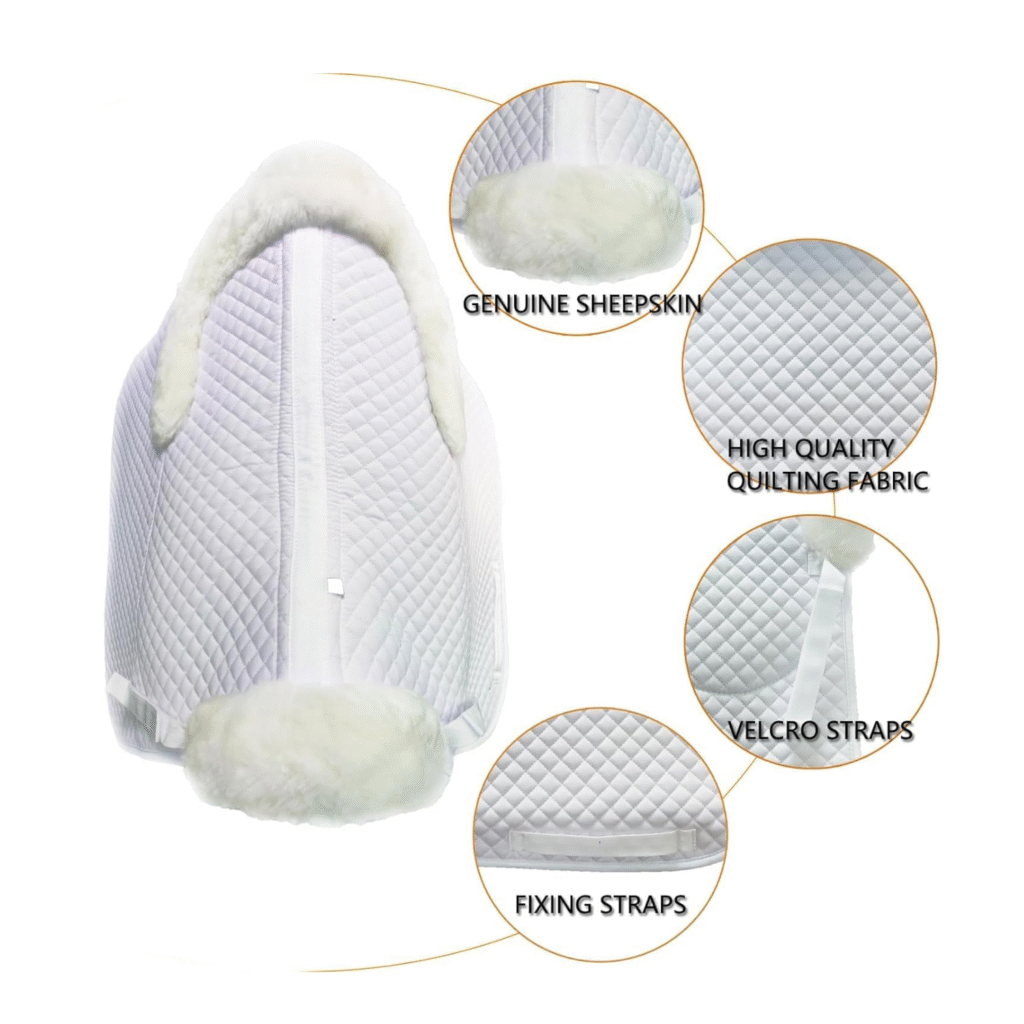 Sheepskin Dressage Saddle Pad White detail image