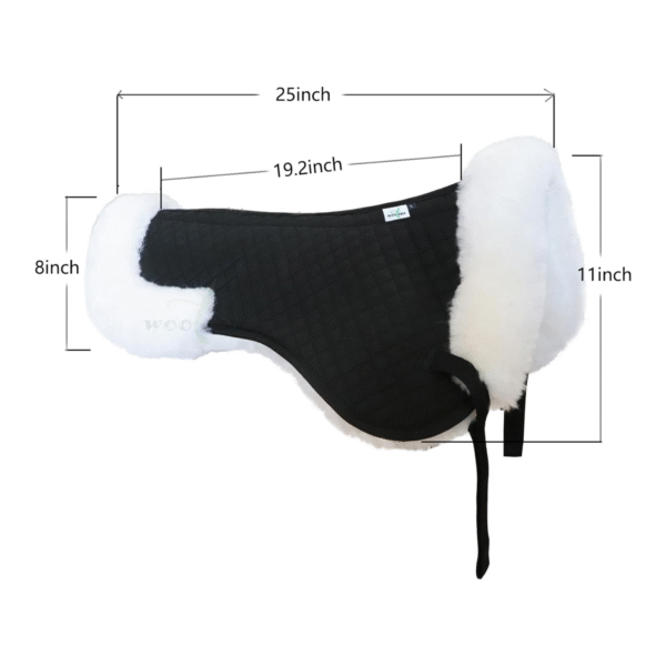 horse english quilted western half saddle pad black/white