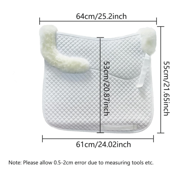 sheepskin dressage saddle pad white