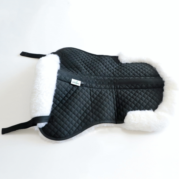 horse english quilted western half saddle pad black/white
