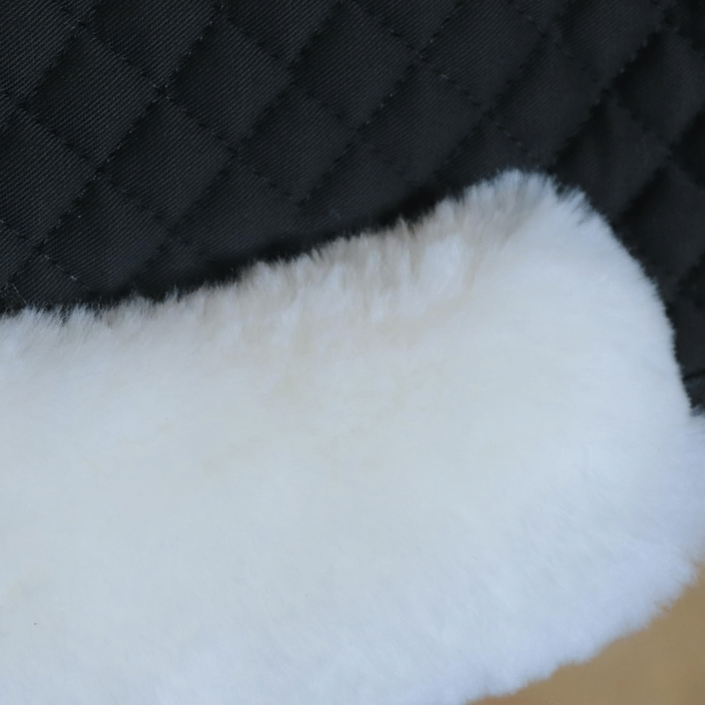 Horse English Quilted Western Half Saddle Pad Black/White detail image