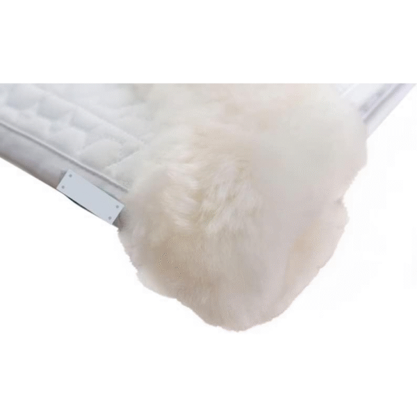 sheepskin dressage saddle pad white
