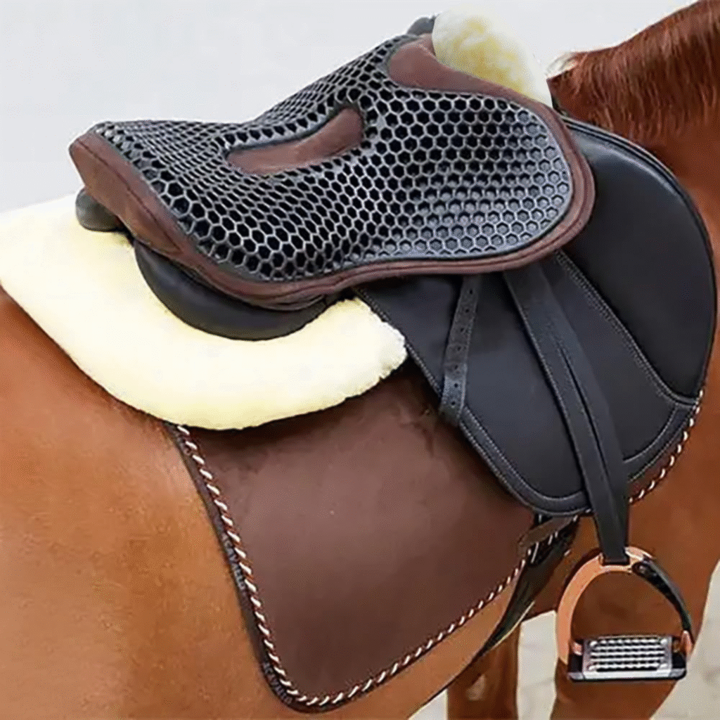 Sheepskin Dressage English Horse Saddle Pad Beige detail image