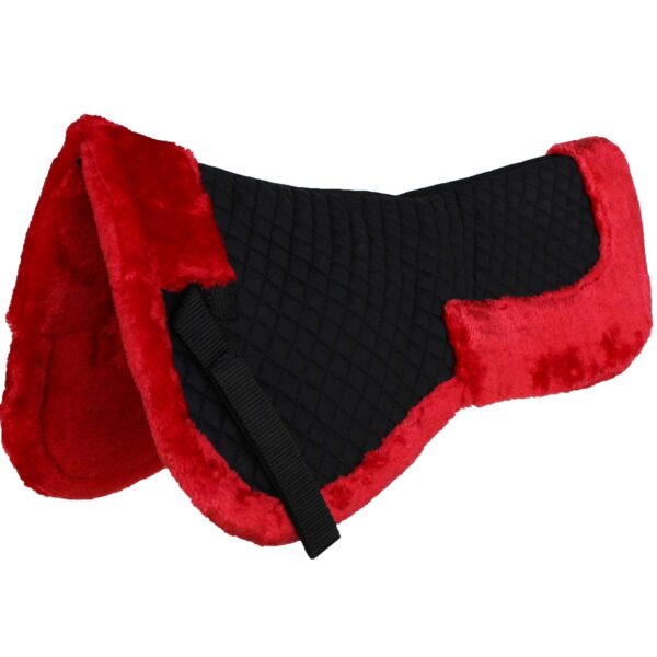 classic sheepskin red top half saddle pad