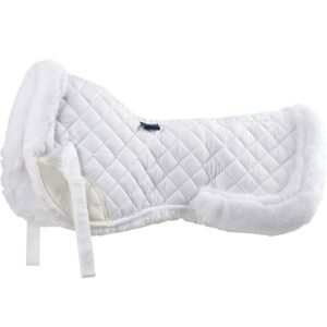 white sheepskin western pad horse nummah saddle cloth