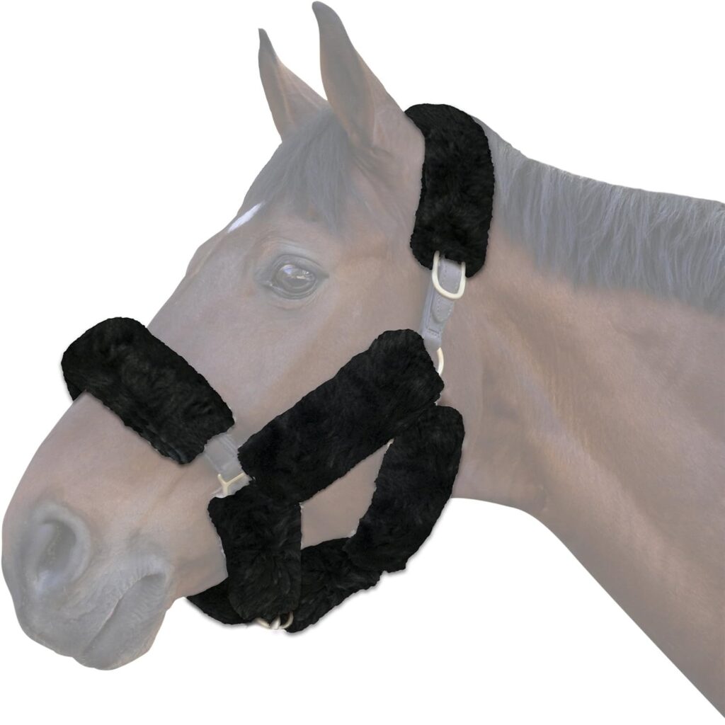 Merino Sheepskin Horse Halter Set, 9 Pieces
