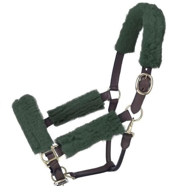 sheepskin horse halter set