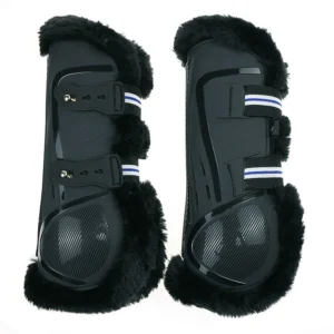 sheepskin horse fur boots black
