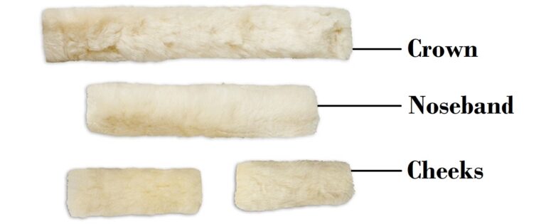 sheepskin headcollar 4 piece fluffy set covers natural / cream