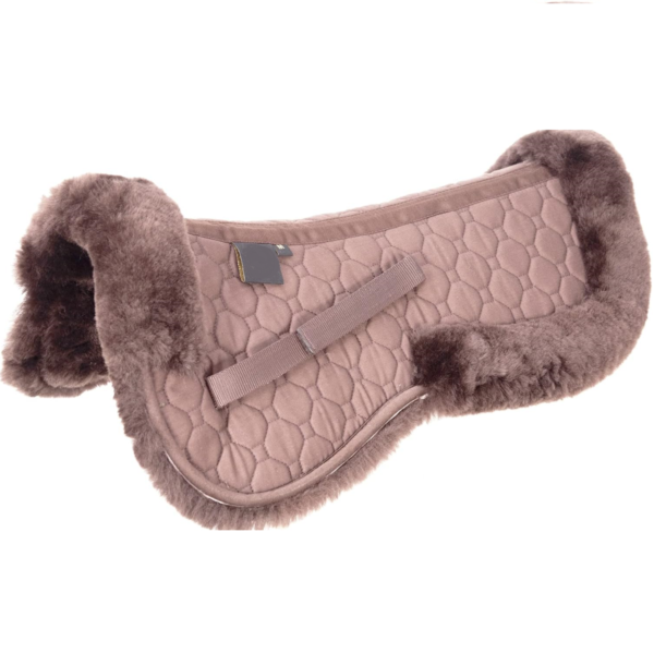 lambskin saddle pad with fur edge half pad fully lined