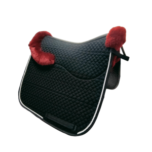 english saddle pad with sheepskin trim