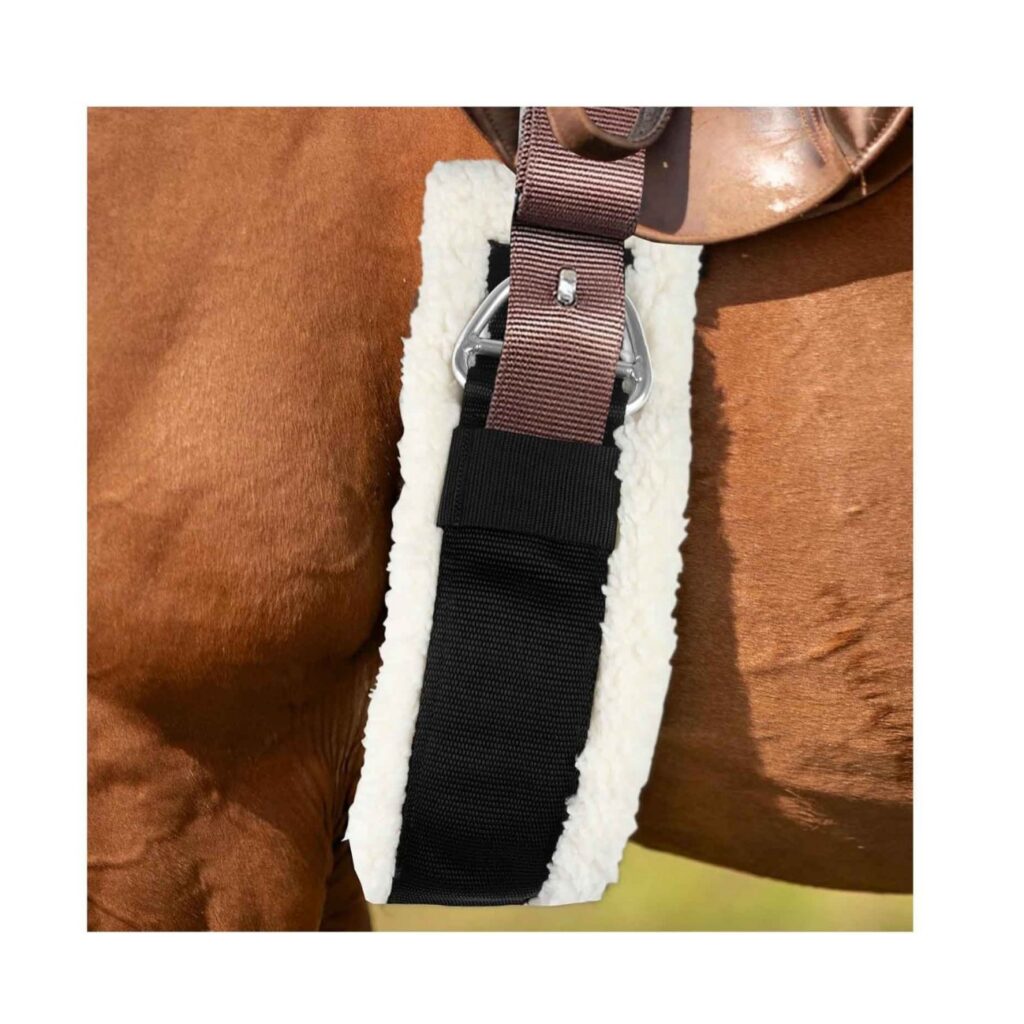 Horsewear Sheepskin Girth - Black/Natural detail image