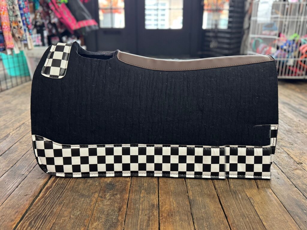 Black Checkered Saddle Pad