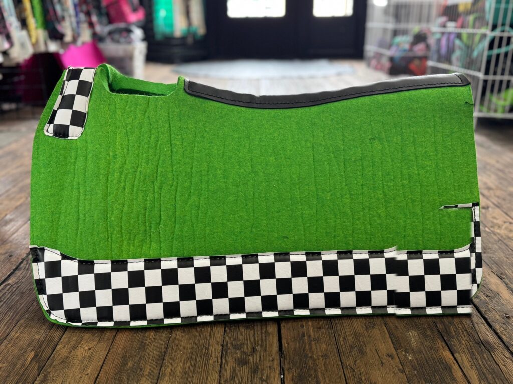 Lime Checkered Saddle Pad