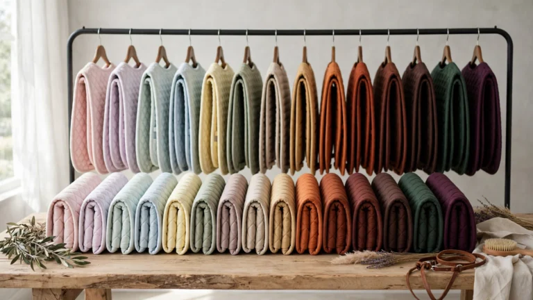 Seasonal color drop saddle pads display